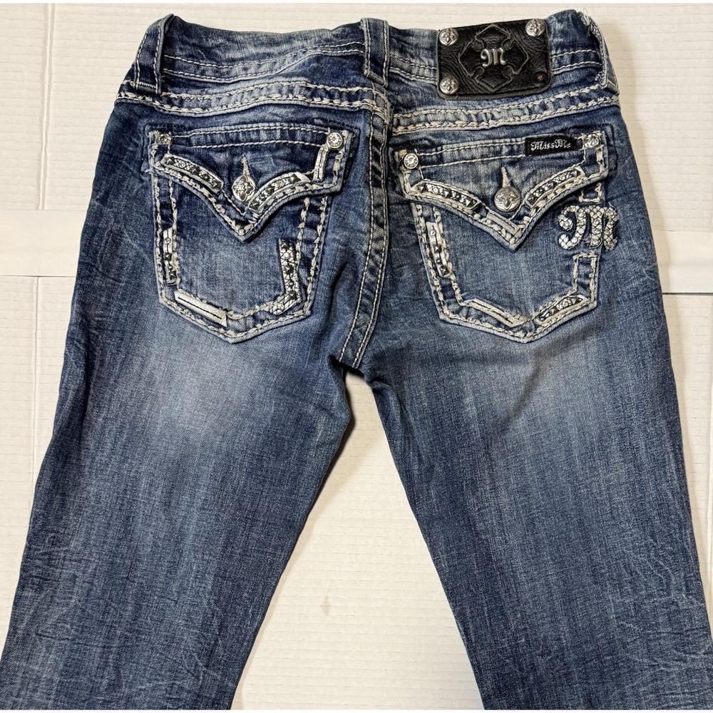 MISS ME - Women's Jeans - Bootcut Embellished Flap Pocket JE5836B7R - Size 26